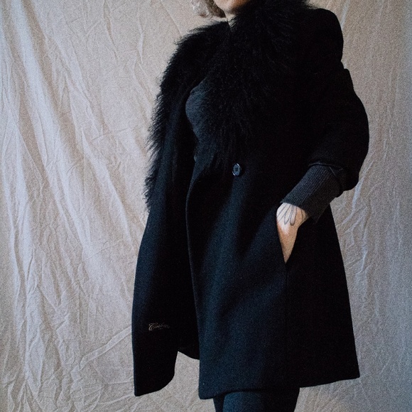 Vintage Cashmere Blend Wool Coat - Picture 3 of 8